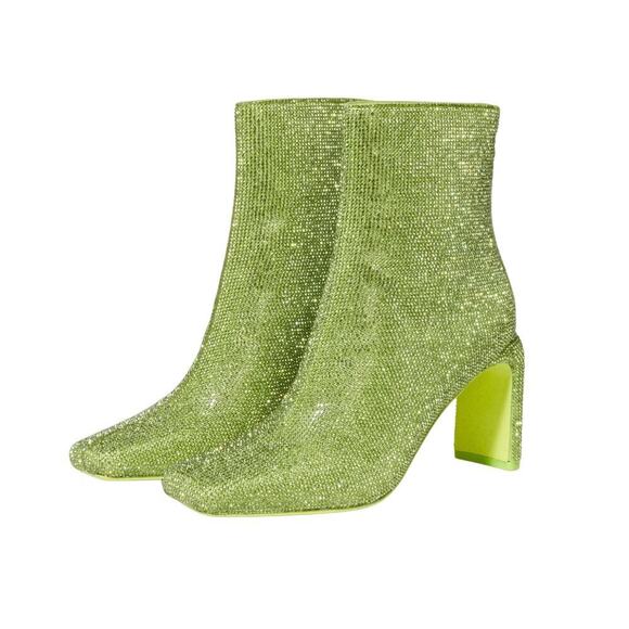 Jonathan Simkhai Kelsey Crystal Heeled Boots in green - Picture 2 of 6